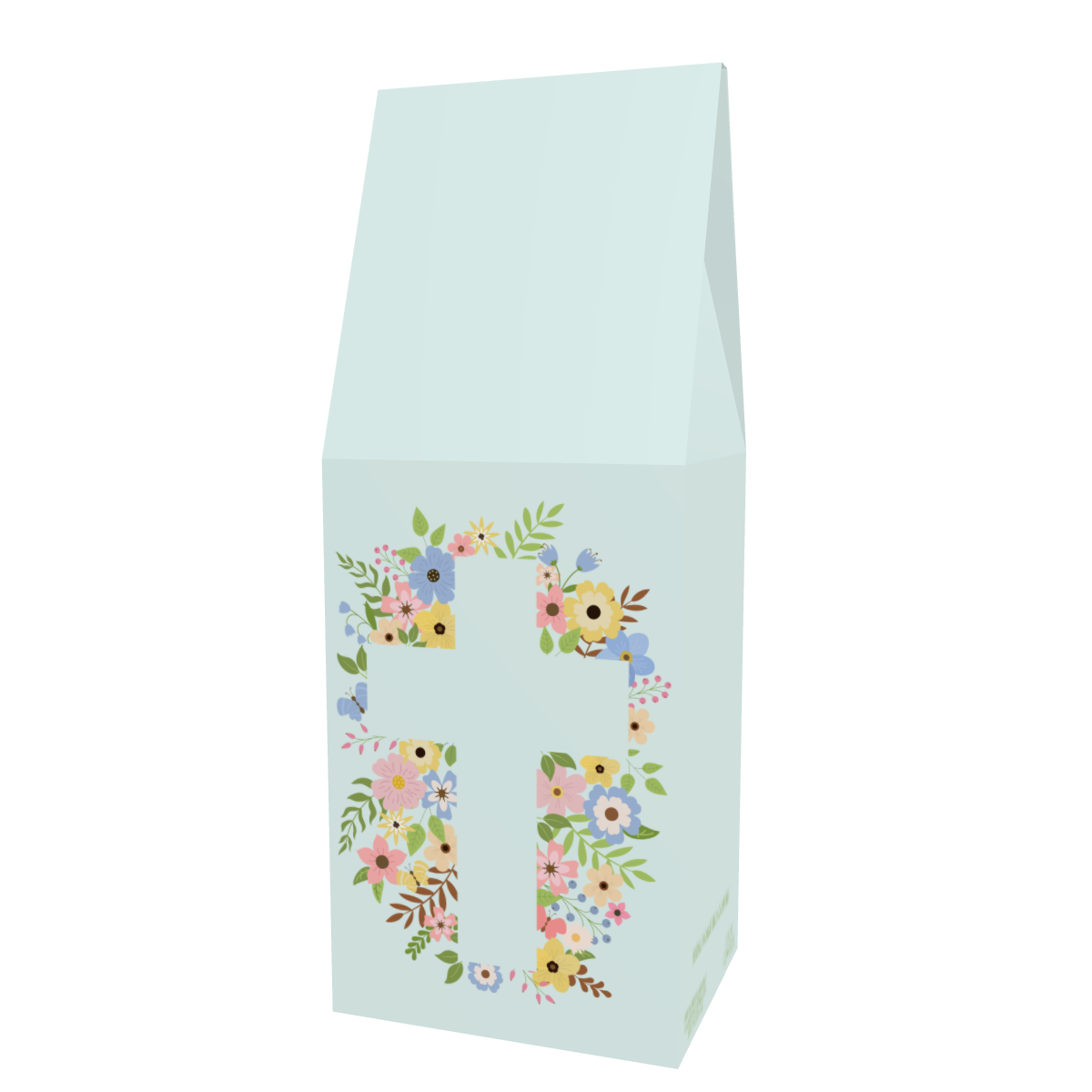 Personalized Flower Cross Coffee Box - Front View featuring main design