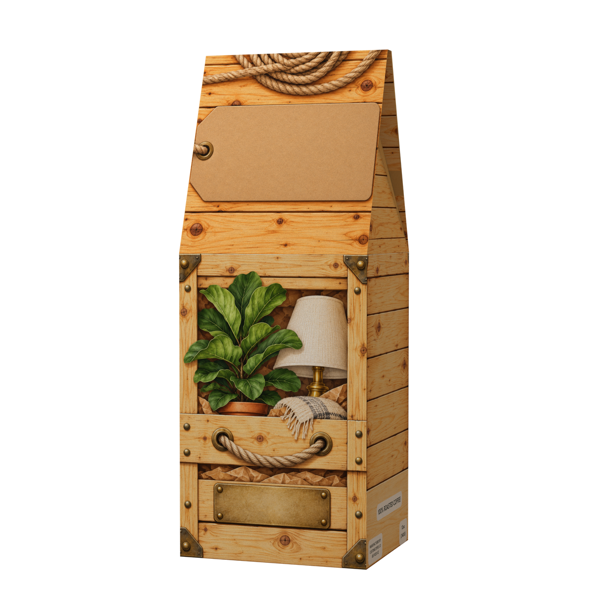 Moving Day Crate personalized coffee gift box, front angled view