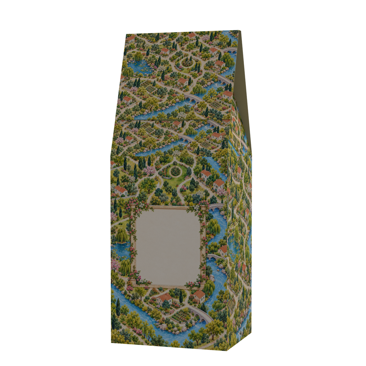 Neighbourhood Map personalized coffee gift box, back angled view