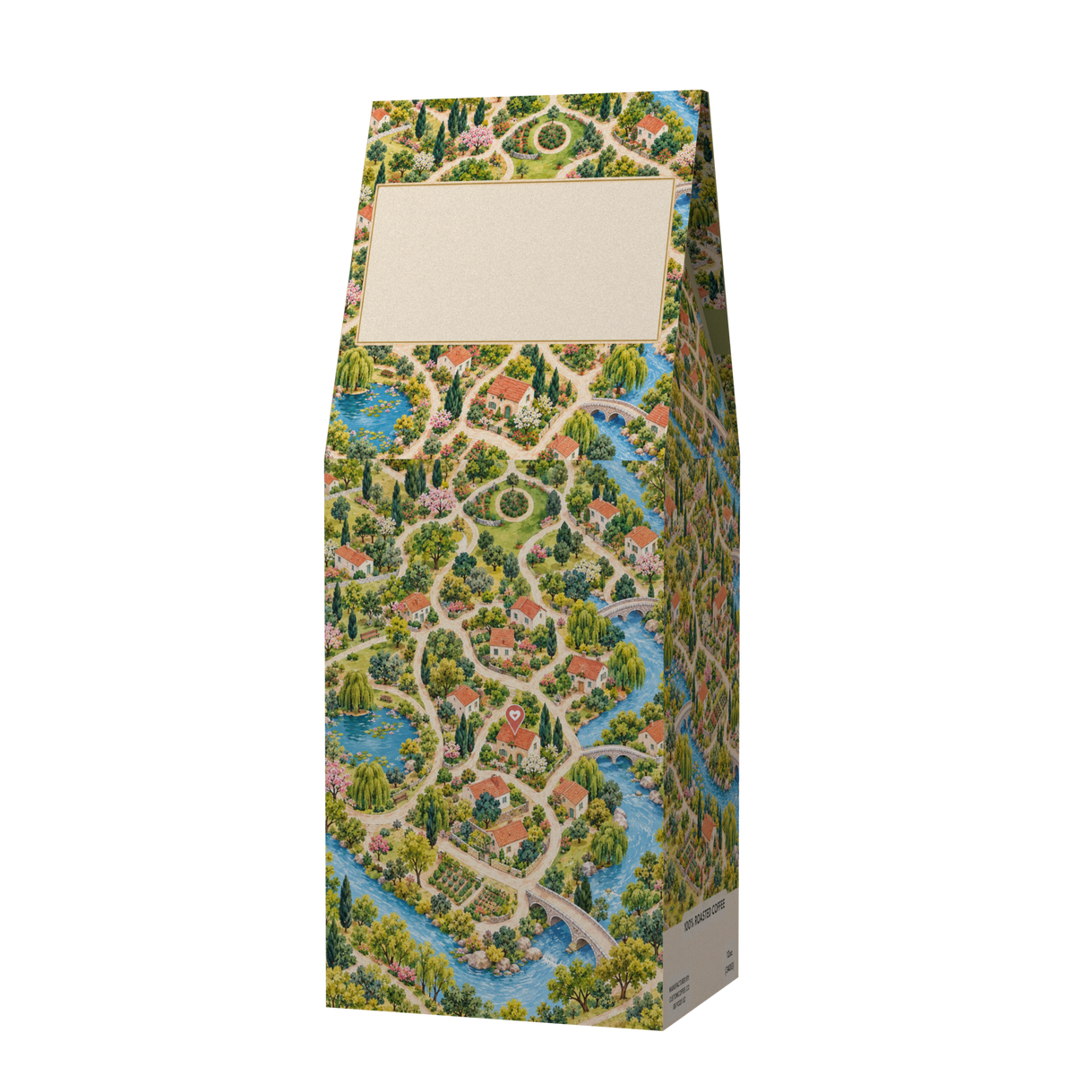 Neighbourhood Map personalized coffee gift box, front angled view