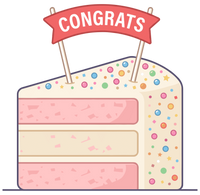 Congrats Cake Slice