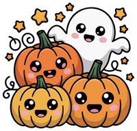 Cute Pumpkins And Ghost