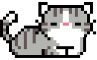 Pixel Cat Gray