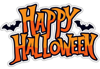 Happy Halloween Orange Bats