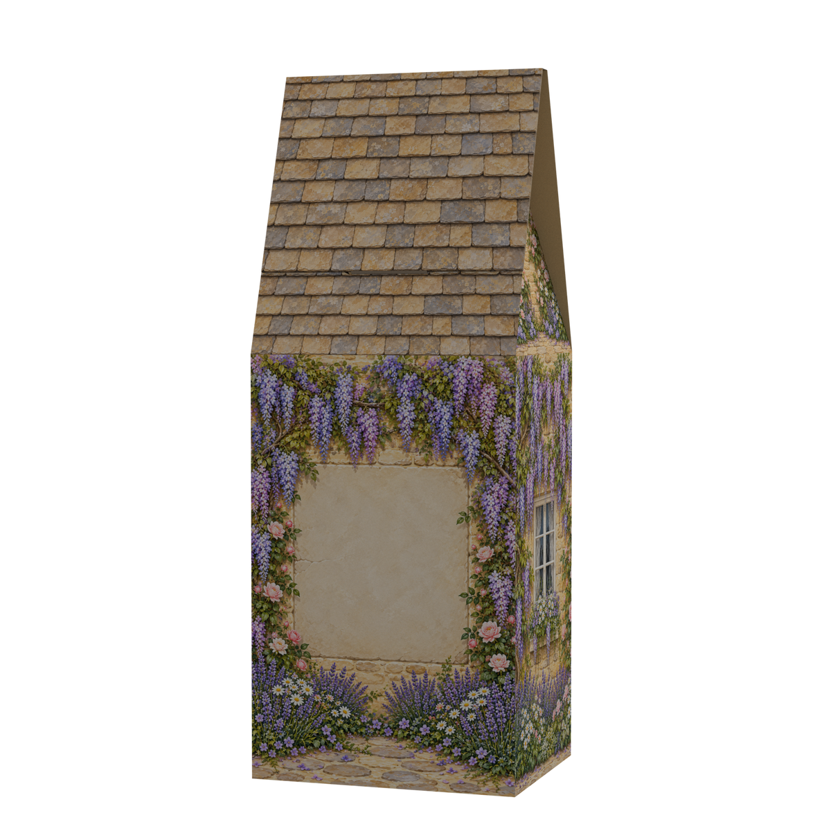 Wisteria Cottage personalized coffee gift box, back angled view