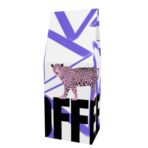 Personalized Coffee Leopard Coffee Box - Front View featuring main design