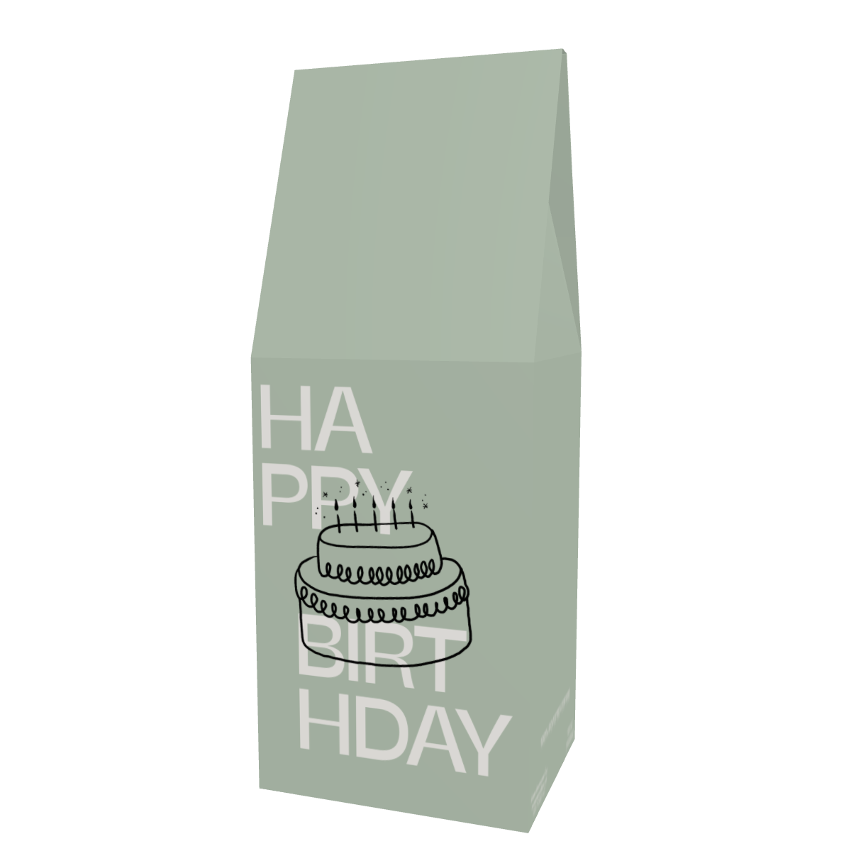 Personalized Birthday Cake Coffee Box - Front View featuring main design