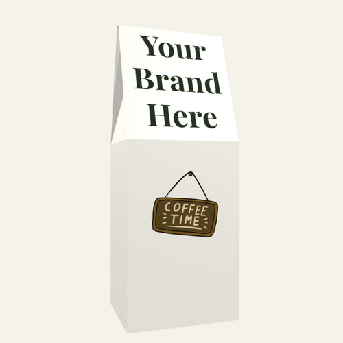 Custom branded coffee box with your logo, no minimum
